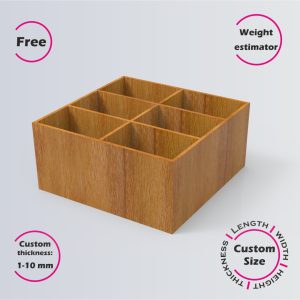 free online design tool for divider box | custom size laser cut file DXF, AI, CDR | Box4U