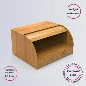 wooden bread box design online | custom size laser cut file DXF, AI, CDR | Box4U