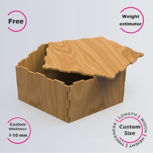 free online design tool for polygon box | custom size laser cut file DXF, AI, CDR | Box4U