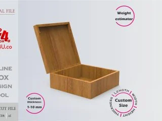 Online design tool for Treasure Box | custom dimension laser cut file DXF, AI, CDR | Box4U