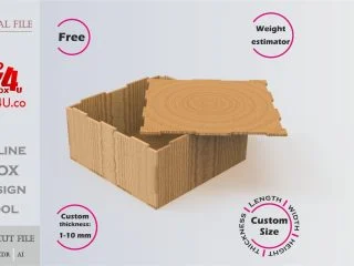 free online design tool for cubic box | custom size laser cut file DXF, AI, CDR | Box4U