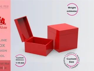 how to make a red acrylic treasure box using Box4U online design tool |DXF generator for laser cutting