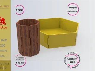 how to make a yellow acrylic cubic box using Box4U online design tool | free dxf generator for laser cutting