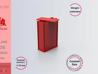 how to make a red acrylic Packing box using Box4U online design tool | DXF generator for laser cutting