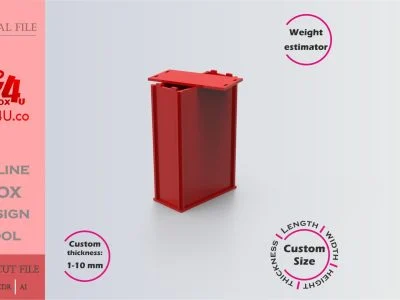 how to make a red acrylic Packing box using Box4U online design tool | DXF generator for laser cutting
