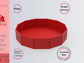 how to make a red acrylic simple polygon box using Box4U online design tool | free DXF generator for laser cutting