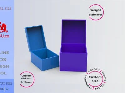 how to download and make a blue acrylic treasure box using Box4U online design tool | DXF maker for laser cutting