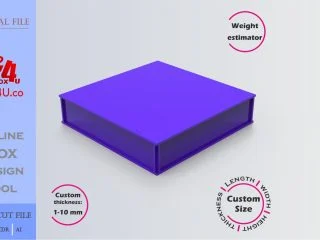 how to download and make a blue acrylic packing box using Box4U online design tool | DXF maker for laser cutting