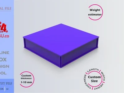 how to download and make a blue acrylic packing box using Box4U online design tool | DXF maker for laser cutting