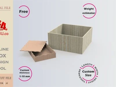 how to make a white wooden cubic box using Box4U online design tool | free dxf generator for laser cutting
