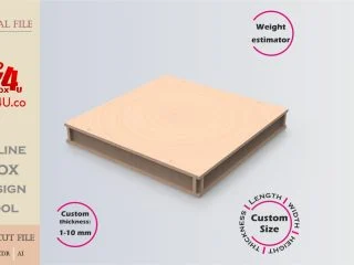 Download cut file for a wooden packing box using Box4U online design tool | DXF generator for laser cutting