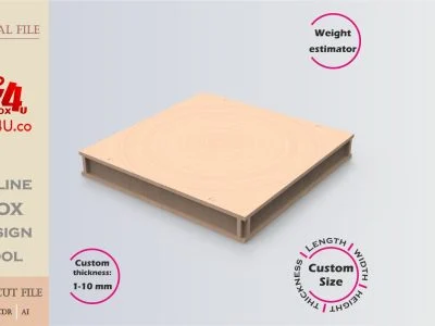 Download cut file for a wooden packing box using Box4U online design tool | DXF generator for laser cutting