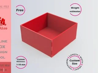 how to make a red acrylic cubic gift box using Box4U online design tool | free dxf generator for laser cutting