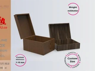 how to download a walnut treasure box using Box4U online design tool |DXF maker for laser cutting