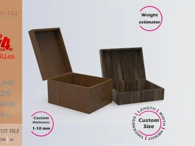 how to download a walnut treasure box using Box4U online design tool |DXF maker for laser cutting