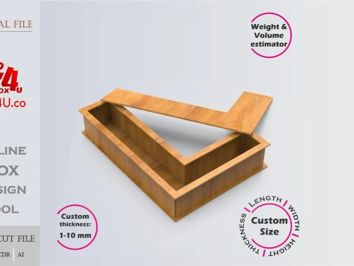 Letter L Box Editable Laser Cut File
