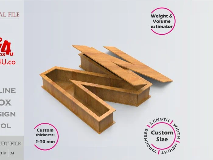 Letter N Box Editable Laser Cut File