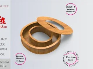 Letter O Box | wooden | Online design tool for letter boxes | custom size laser cut file DXF, AI, CDR | Box4U