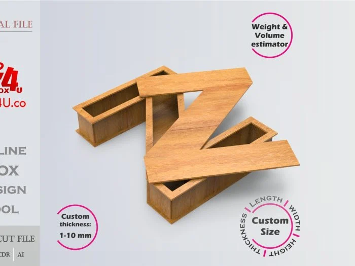 Letter Z Box Editable Laser Cut File