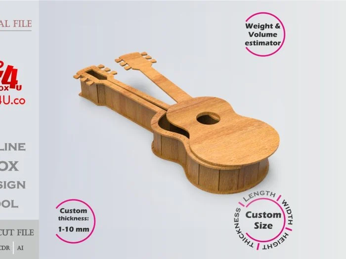 Classical Guitar Box Editable Laser Cut File