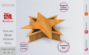 Four-Pointed Star Box Free Editable DXF