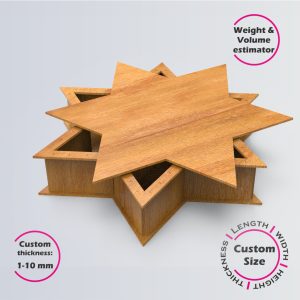 Six-Pointed Star Box | wooden | Online design tool for shape boxes | custom size laser cut file DXF, AI, CDR | Box4U
