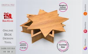 Seven-Pointed Star Box Editable DXF File