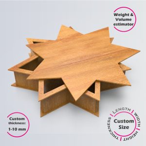 Seven-Pointed Star Box | wooden | Online design tool for shape boxes | custom size laser cut file DXF, AI, CDR | Box4U