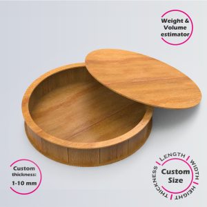 Circular Box | wooden | Online design tool for shape boxes | custom size laser cut file DXF, AI, CDR | Box4U