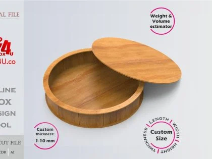 Circular Box Editable Laser Cut File
