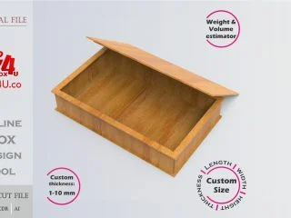 Rectangular Box | wooden | Online design tool for shape boxes | custom size laser cut file DXF, AI, CDR | Box4U
