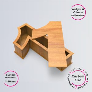 Number 1-shaped Box | wooden | Online design tool for number shape boxes | custom size laser cut file DXF, AI, CDR | Box4U