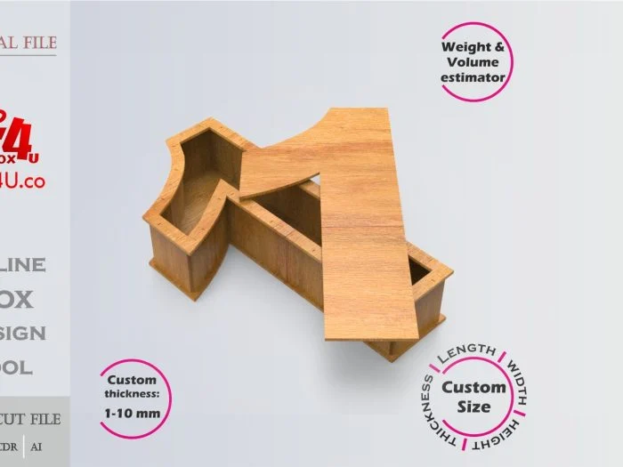 Number 1 Box Editable Laser Cut File