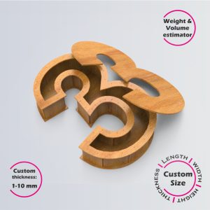 Number 3-shaped Box | wooden | Online design tool for number shape boxes | custom size laser cut file DXF, AI, CDR | Box4U