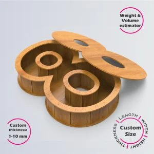 Number 8-shaped Box | wooden | Online design tool for number shape boxes | custom size laser cut file DXF, AI, CDR | Box4U