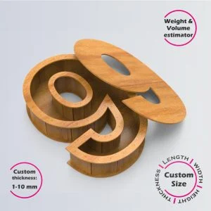 Number 9-shaped Box | wooden | Online design tool for number shape boxes | custom size laser cut file DXF, AI, CDR | Box4U