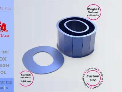 Make Letter O Box | blue acrylic | Online design for letter box | custom size laser cut file DXF, AI, CDR | Box4U
