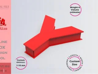 Make Letter Y Box | red acrylic | Online app tool for letter boxes | custom size laser cut file DXF, AI, CDR | Box4U