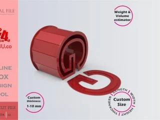 Make Letter G Box | red acrylic | Online app tool for letter boxes | custom size laser cut file DXF, AI, CDR | Box4U