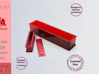 Make Letter I Box | red acrylic | Online app tool for letter boxes | custom size laser cut file DXF, AI, CDR | Box4U