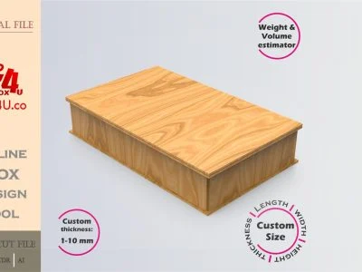 Online Design Rectangular Box | wooden | App tool for shape boxes | custom size laser cut file DXF, AI, CDR | Box4U