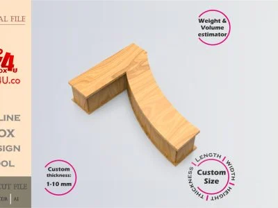 Online Design Number seven 7 Box | wooden | App tool for number shape boxes | custom size laser cut file DXF, AI, CDR | Box4U
