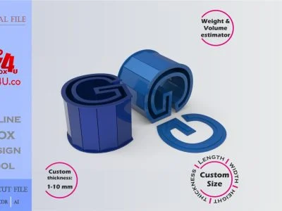 Make Letter G Box | blue acrylic | Online design for letter box | custom size laser cut file DXF, AI, CDR | Box4U