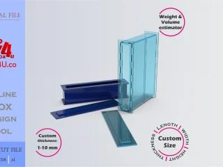 Make Letter I Box | blue acrylic | Online design for letter box | custom size laser cut file DXF, AI, CDR | Box4U