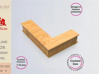 Online Design Letter L Box | wooden | App tool for letter boxes | custom size laser cut file DXF, AI, CDR | Box4U