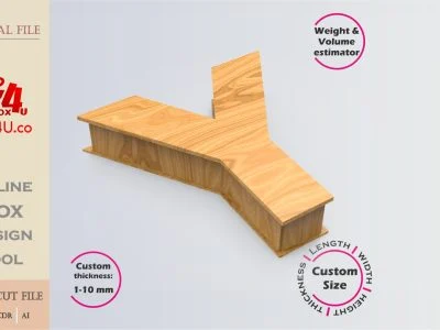 Online Design Letter Y Box | wooden | App tool for letter boxes | custom size laser cut file DXF, AI, CDR | Box4U
