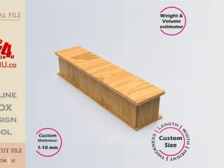 Online Design Letter I Box | wooden | App tool for letter boxes | custom size laser cut file DXF, AI, CDR | Box4U