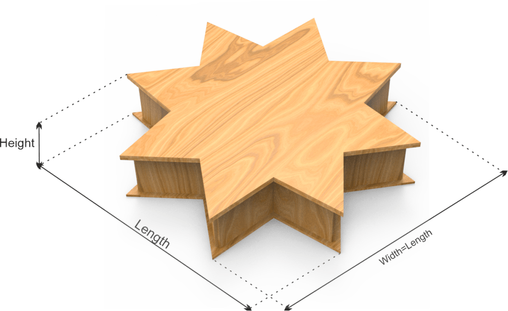 Eight-Pointed Star Box dimension definitions