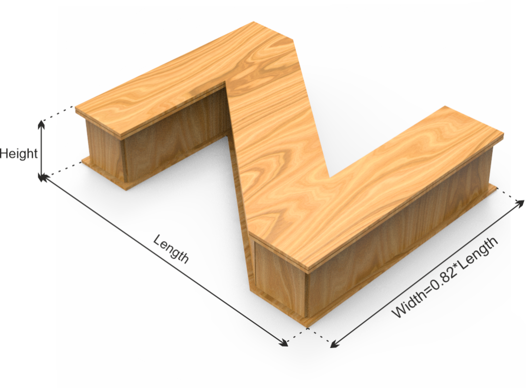 Letter Z Box dimension definitions