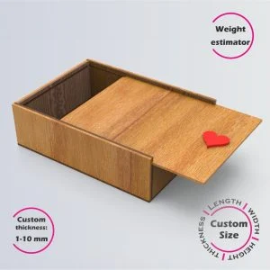 Online design tool for a Sliding Door Box | custom dimension laser cut file DXF, AI, CDR | Box4U